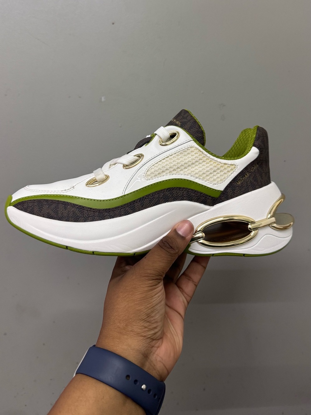 MICHAEL MICHAEL KORS Toni Mixed Media trainers  Green Size 8M